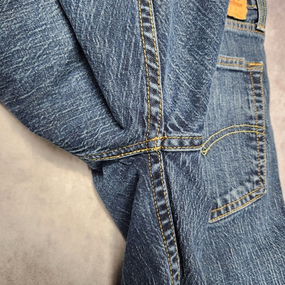 Levis 502 Regular Taper Mens Jeans size 36 38x32 Dark Wash Blue Stretch - Picture 14 of 16
